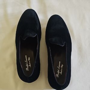 Ralph Lauren Classic Navy Suede Loafers